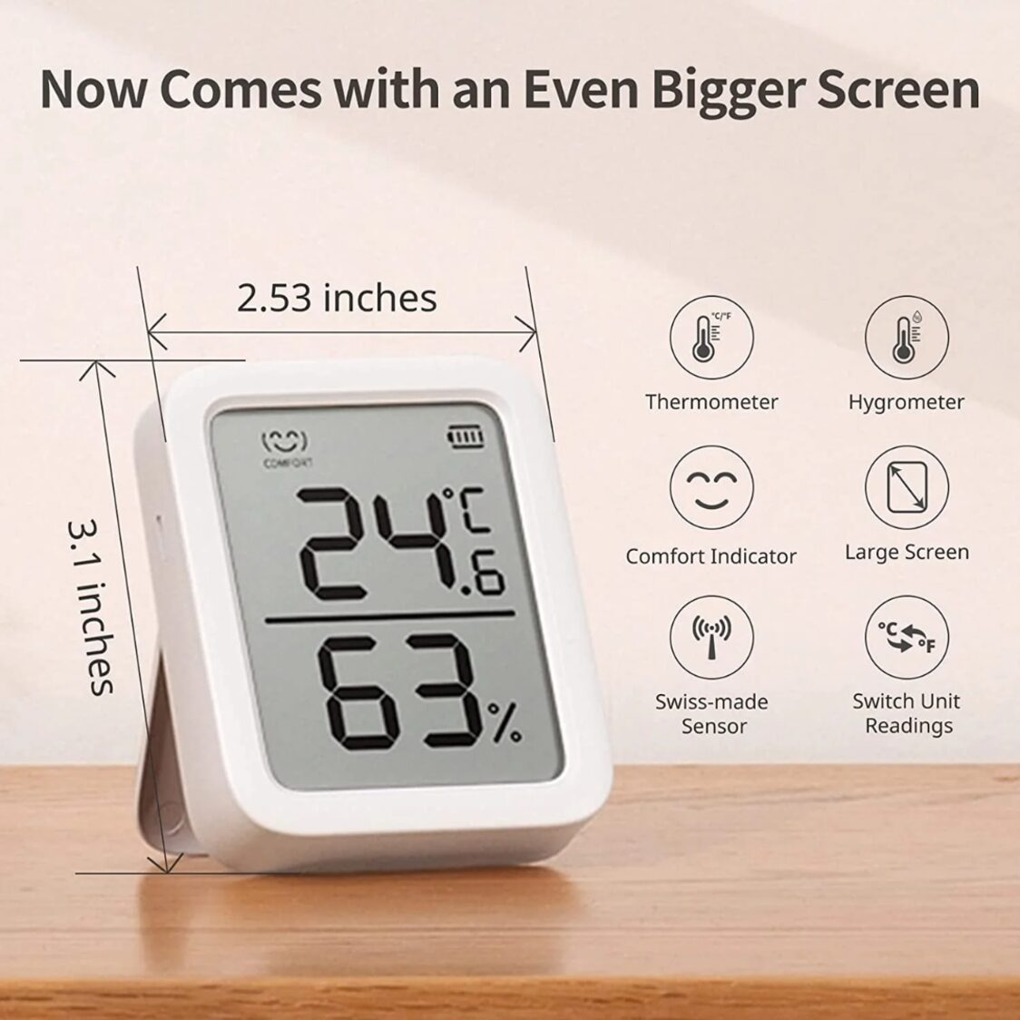 SwitchBot Thermometer & Hygrometer White Plus