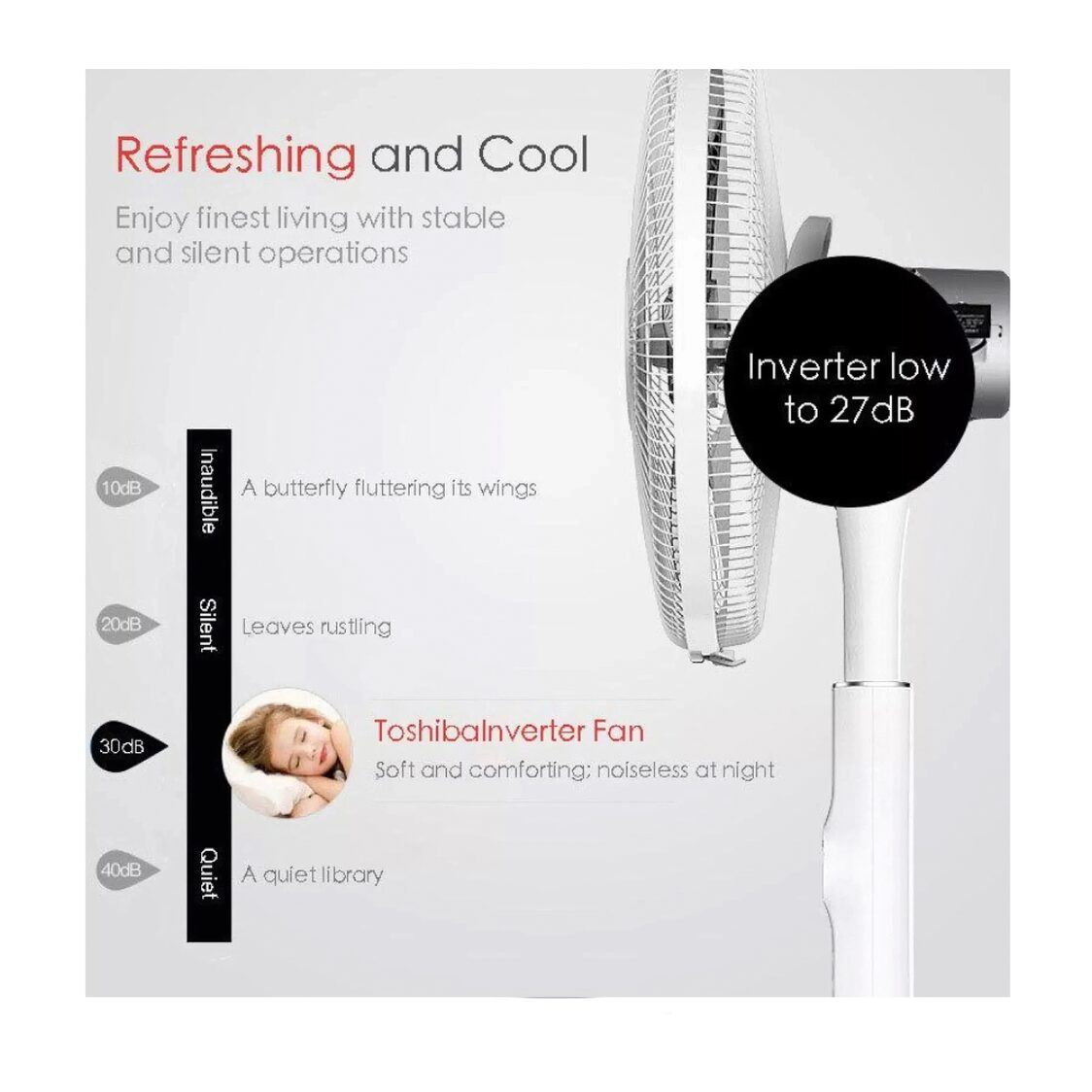 Toshiba 16'' 9 Blades standing Fan with Remote Control (F-LSD10WSG)