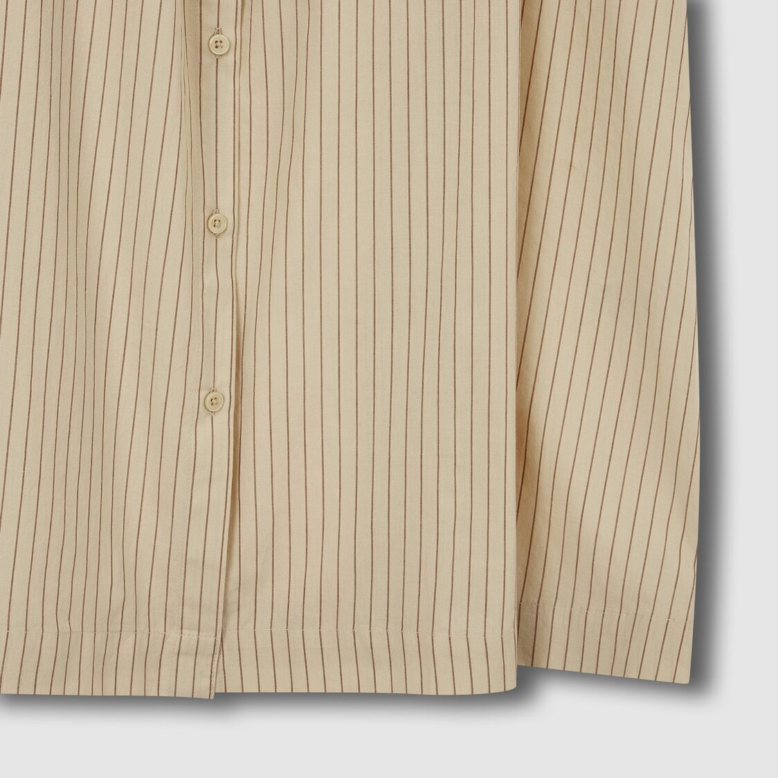 Jaju Women Cotton Stripe Sleeveless Pajama Dress Dark Beige