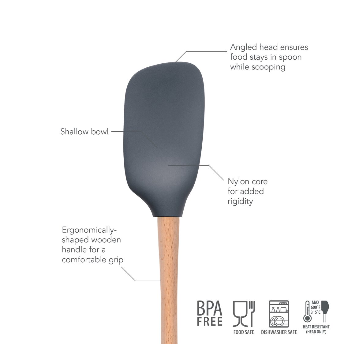 Tovolo Flex-Core Wood Handled Spoonula