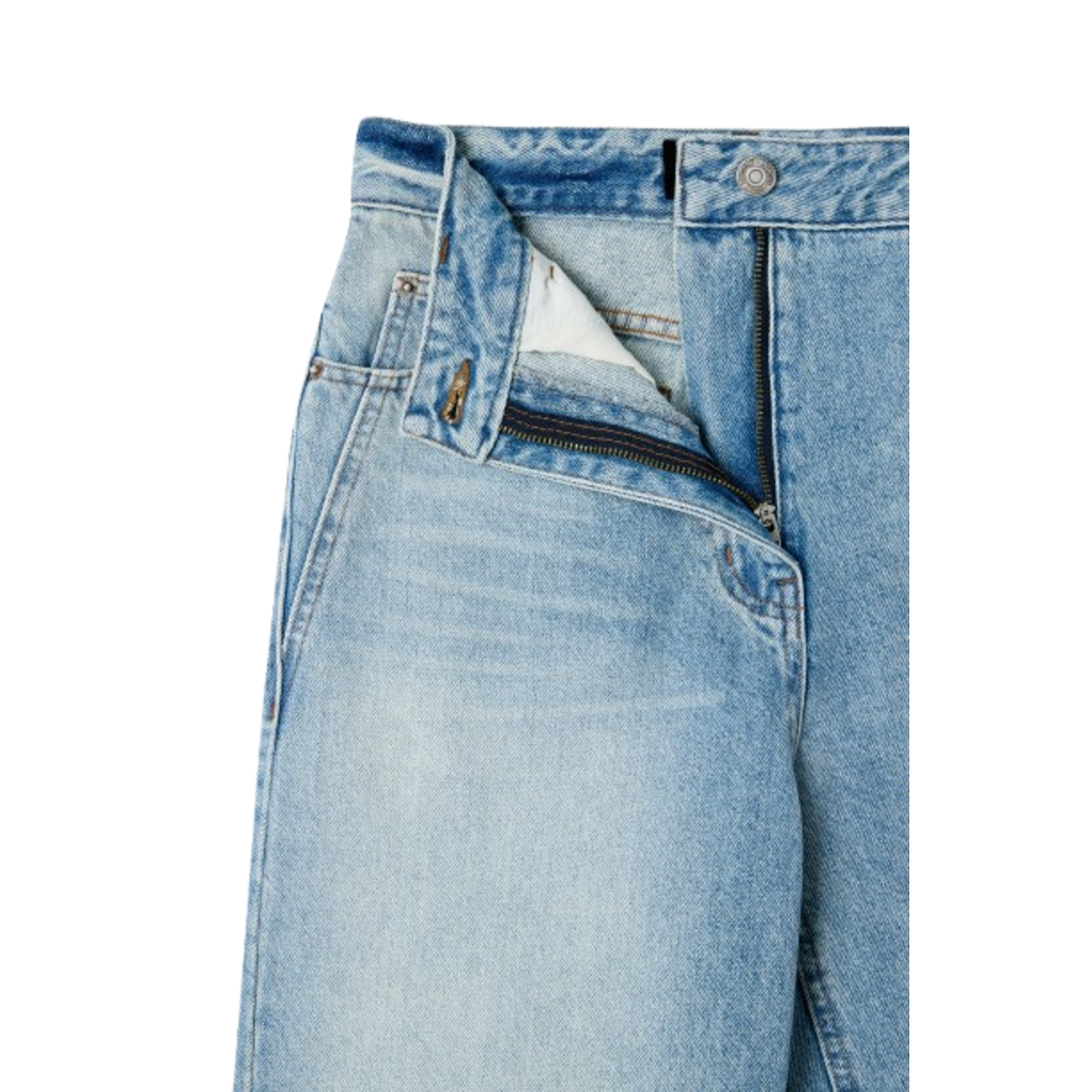 Voice Of Voices Cutting Detailed Wide Denim Pants Blue