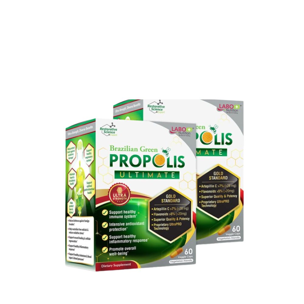 Labo Nutrition Brazilian Green Propolis Ultimate 60 Veggie Caps Twin Packs