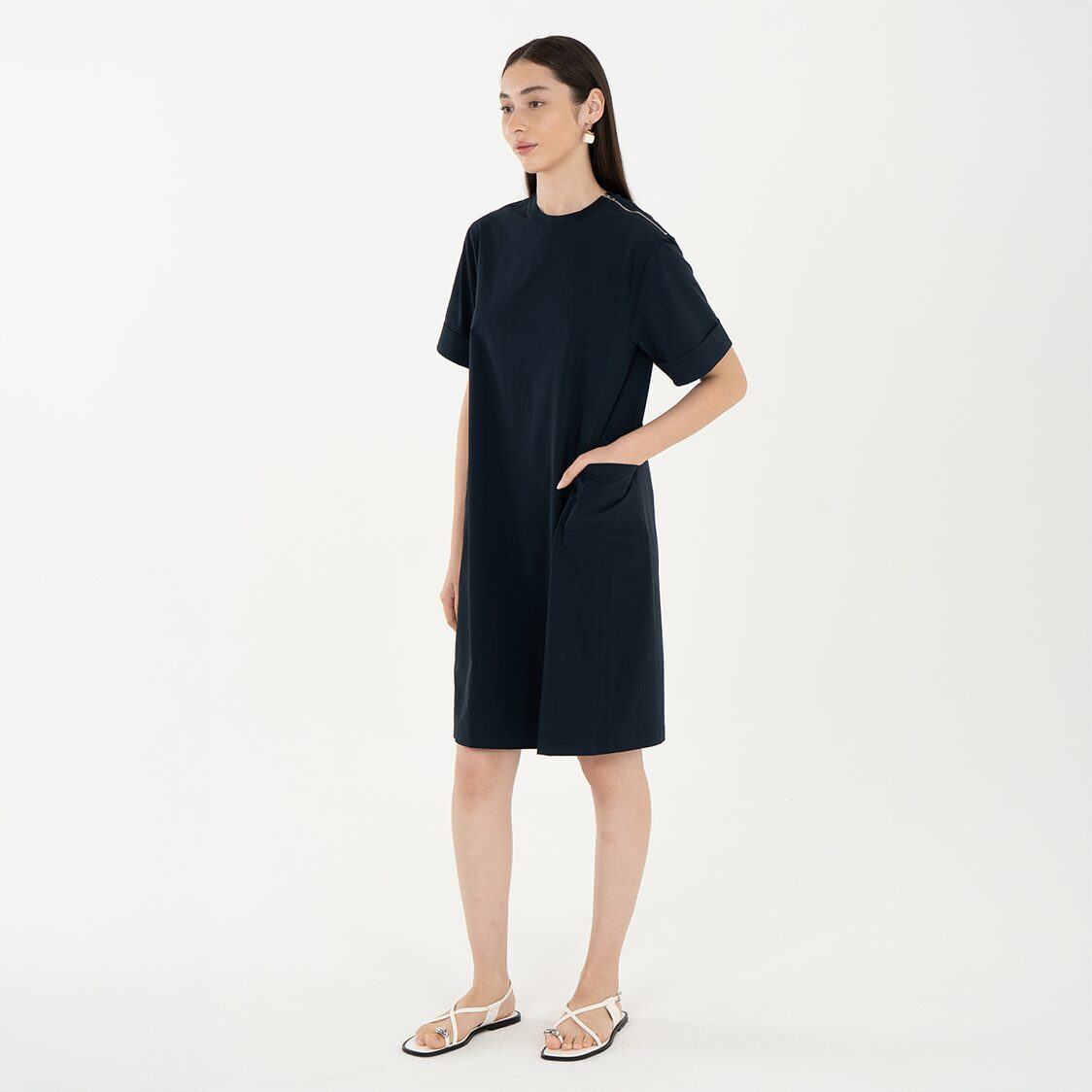 K/Woods Ice Cool Relaxed Shift Dress in Midnight