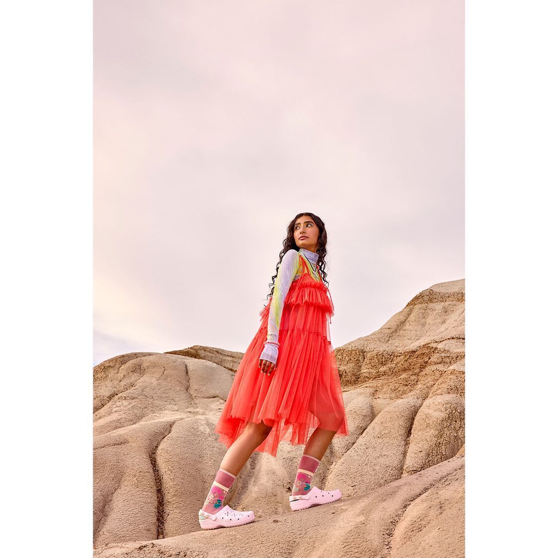 Crocs Classic Floral Cut Out Clog - Pink Milk