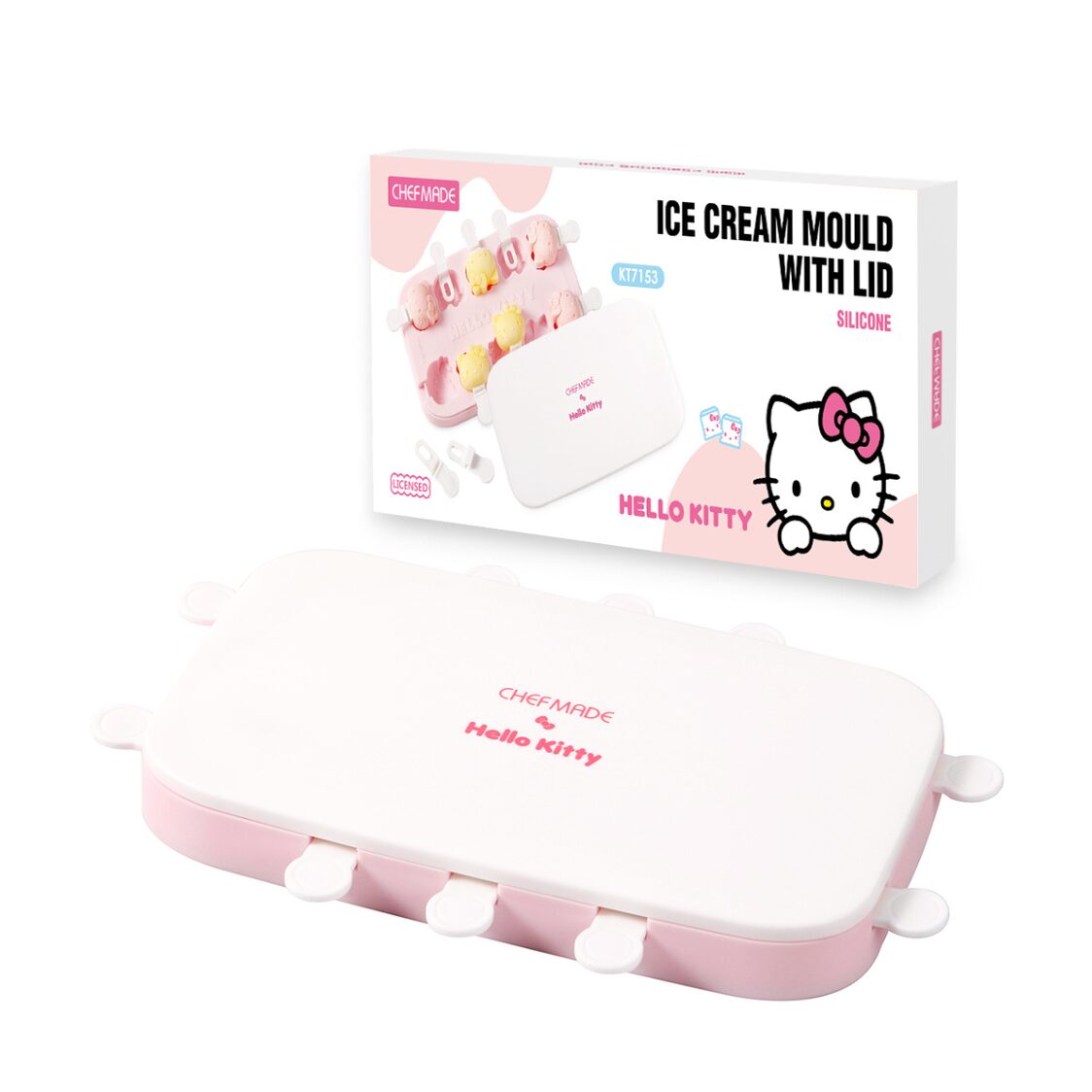 Chefmade Silicone Ice Cream Mould with Lid Hello Kitty (1898CM-KT7153)