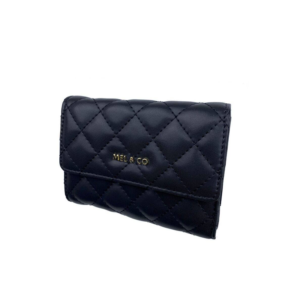 Mel&Co Quilted Half Flap Mid-Size Wallet