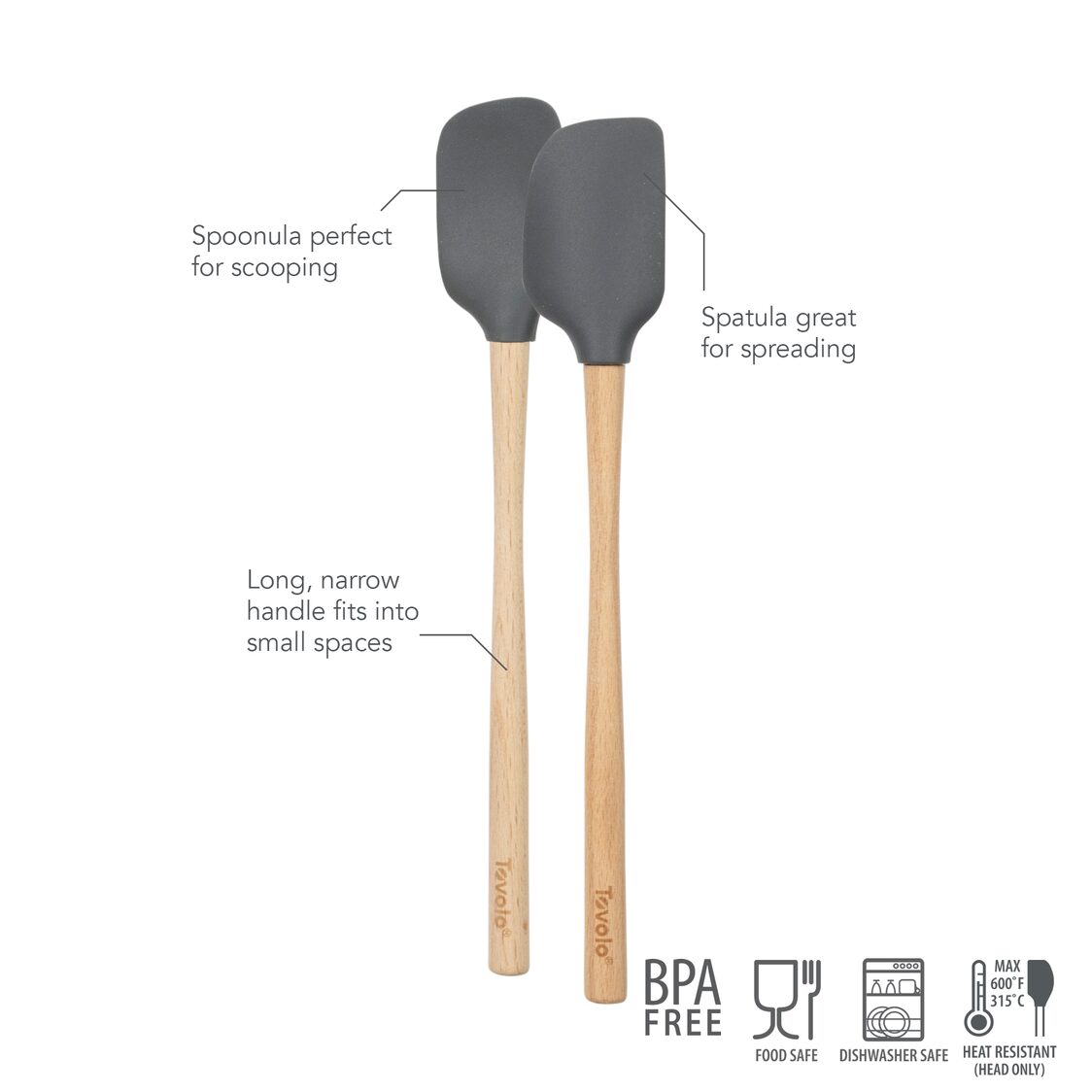Tovolo Flex-Core WHandled Mini Spatula & Spoonula Set of 2