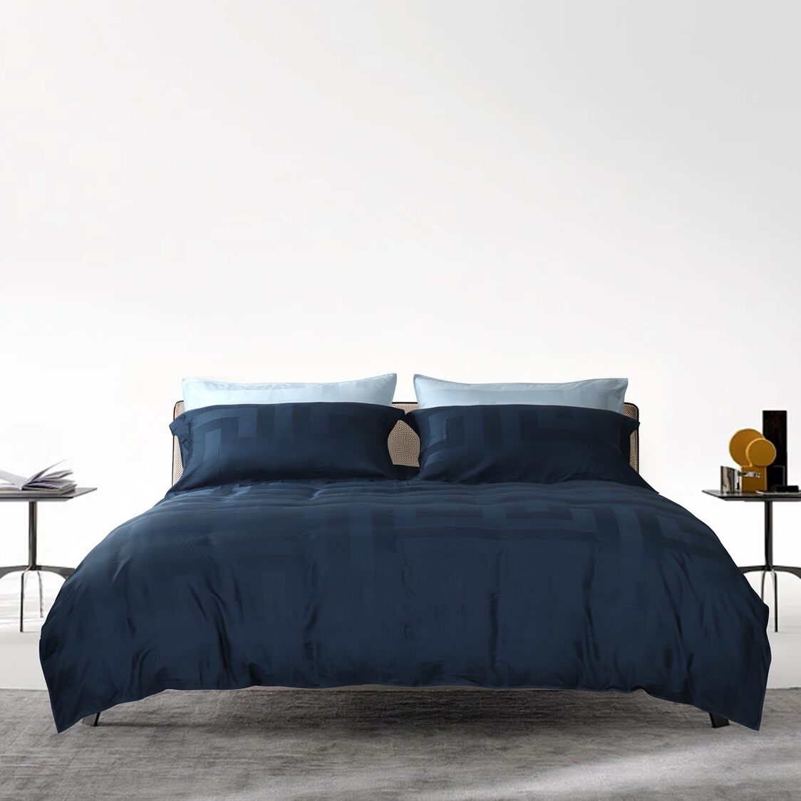 Intero Toni Fitted Sheet Set / Bed Set - Midnight Blu