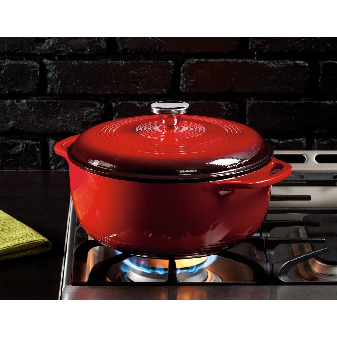 Lodge 6 Quart Red Enameled Cast Iron Dutch Oven