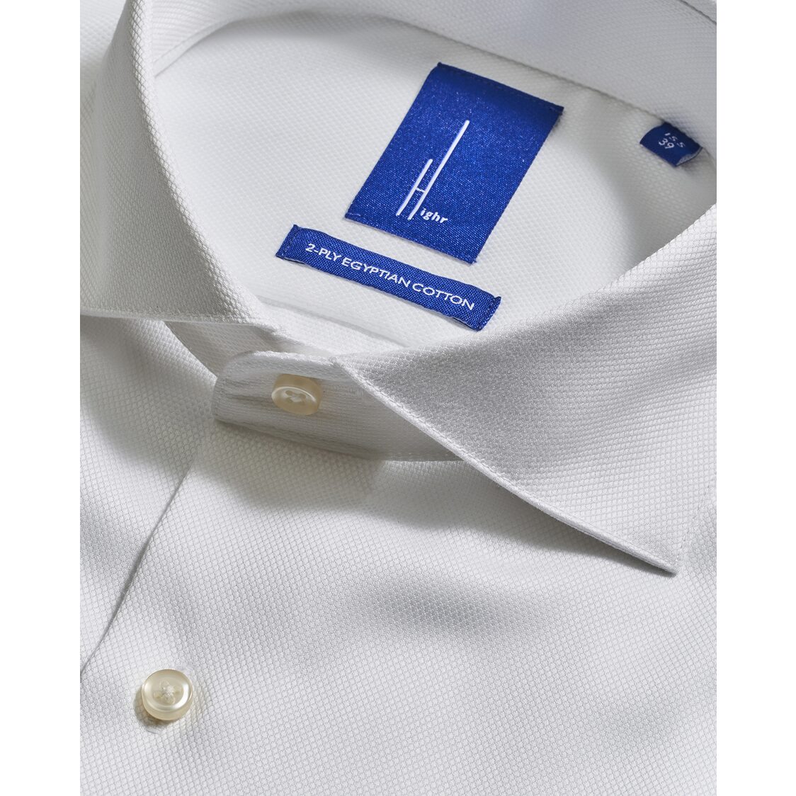 Highr Long Sleeve Shirt  White Dobby HRLSE085-WH