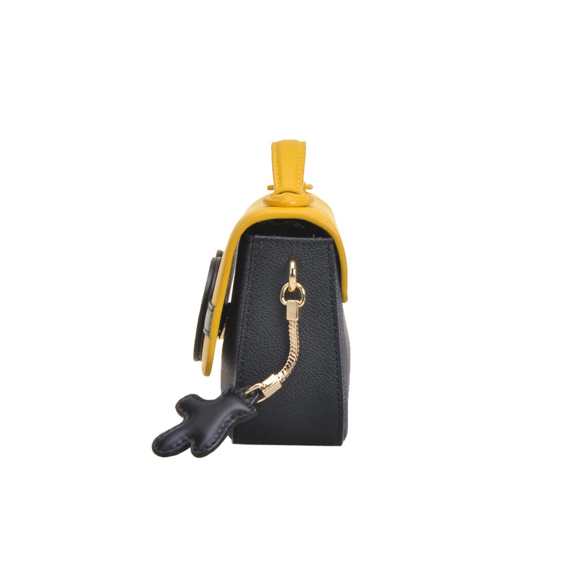 Fion Minions Jacquard with Leather Crossbody & Shoulder Handbag - FAAFIPJ023YLWBLEZZ