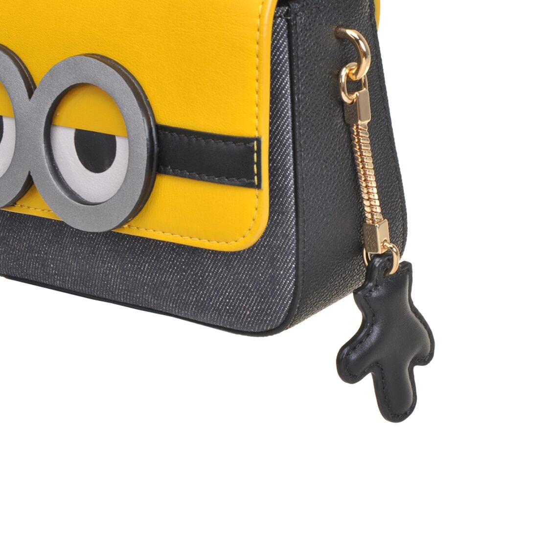 Fion Minions Jacquard with Leather Crossbody & Shoulder Handbag - FAAFIPJ023YLWBLEZZ