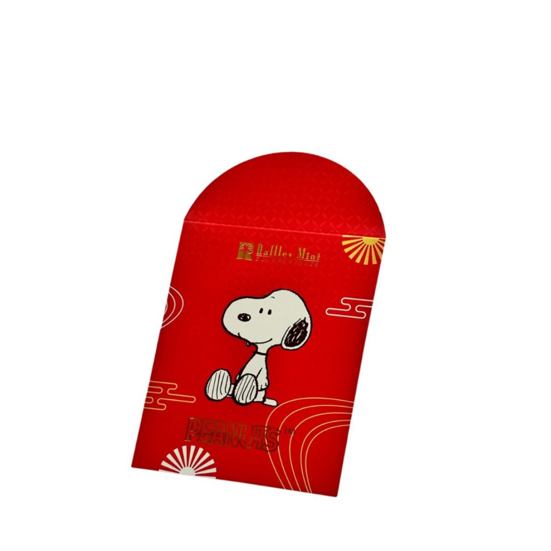 The Singapore Mint Peanuts Snoopy Sitting Gold Foil Black Charm Bag