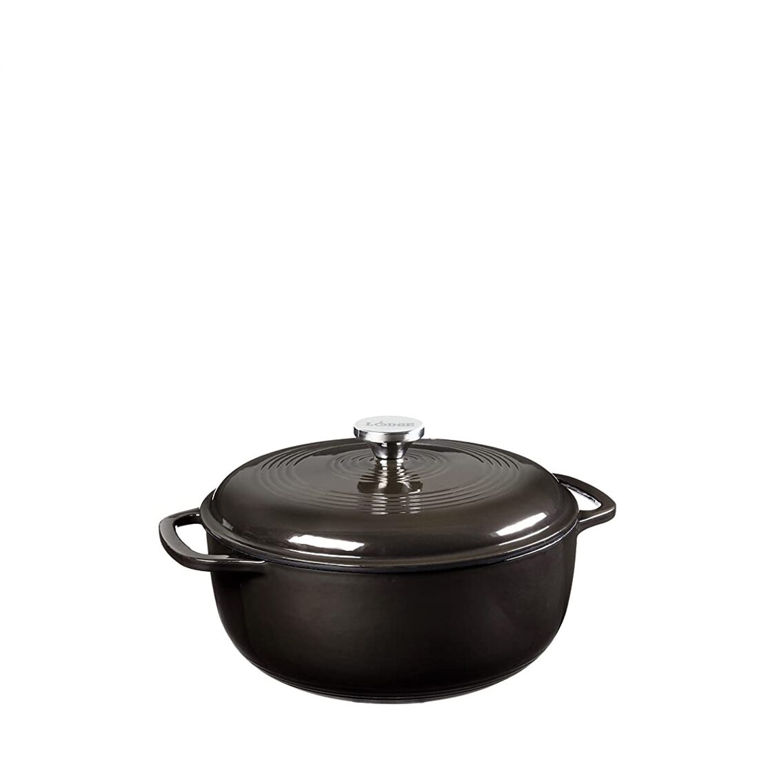 Lodge 6 Quart Midnight Chrome Enameled Cast Iron Dutch Oven