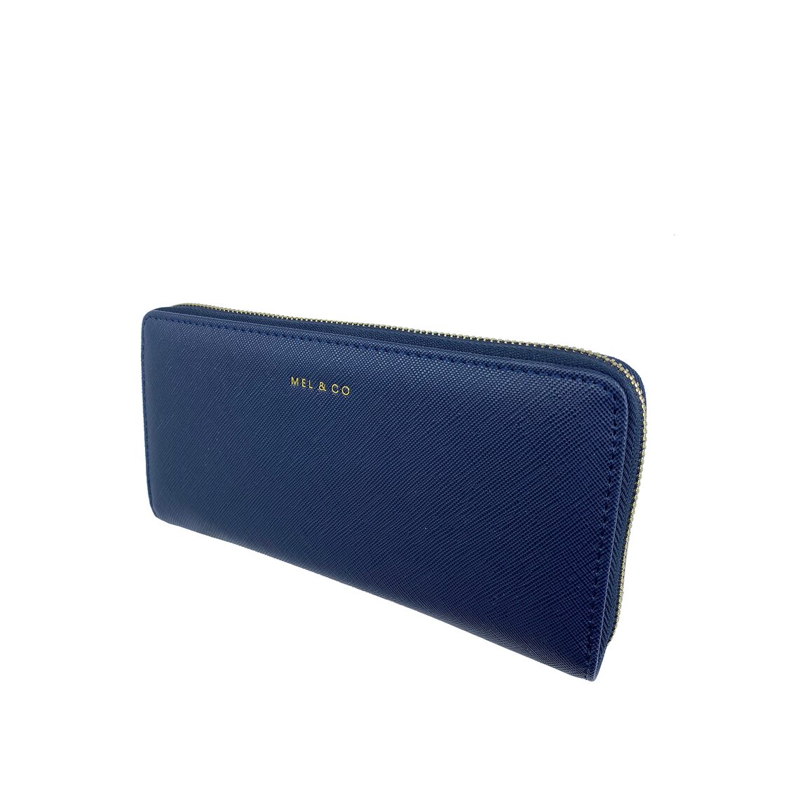 Mel&Co Saffiano-Effect Zip-Around Wallet