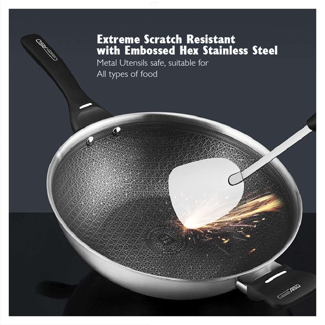 ASD Hybrid 3-Ply IH Hex-Wok 32cm (HP32HHW)