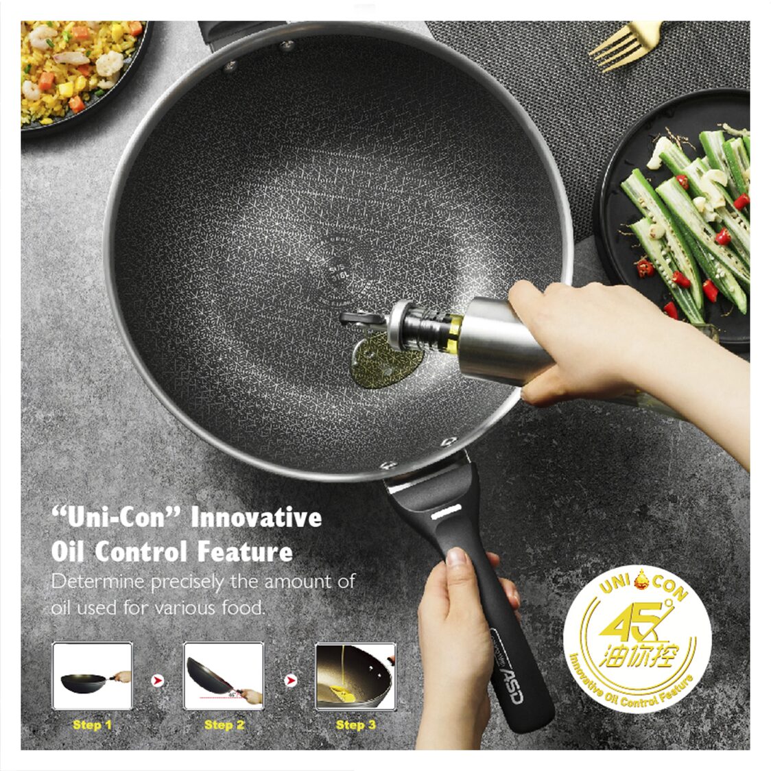 ASD Hybrid 3-Ply IH Hex-Wok 32cm (HP32HHW)