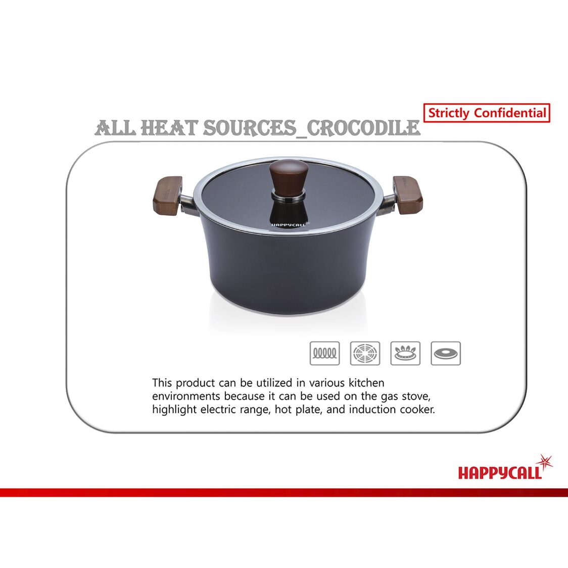 Happycall Crocodile IH Graphene Die Cast Stock Pot 24cm - 4.6L (3003-1302)