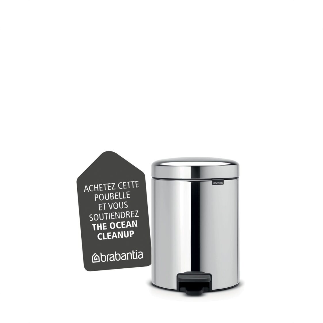 Brabantia Pedal Bin Newicon 5L Soft Closing - Brilliant Steel -112621