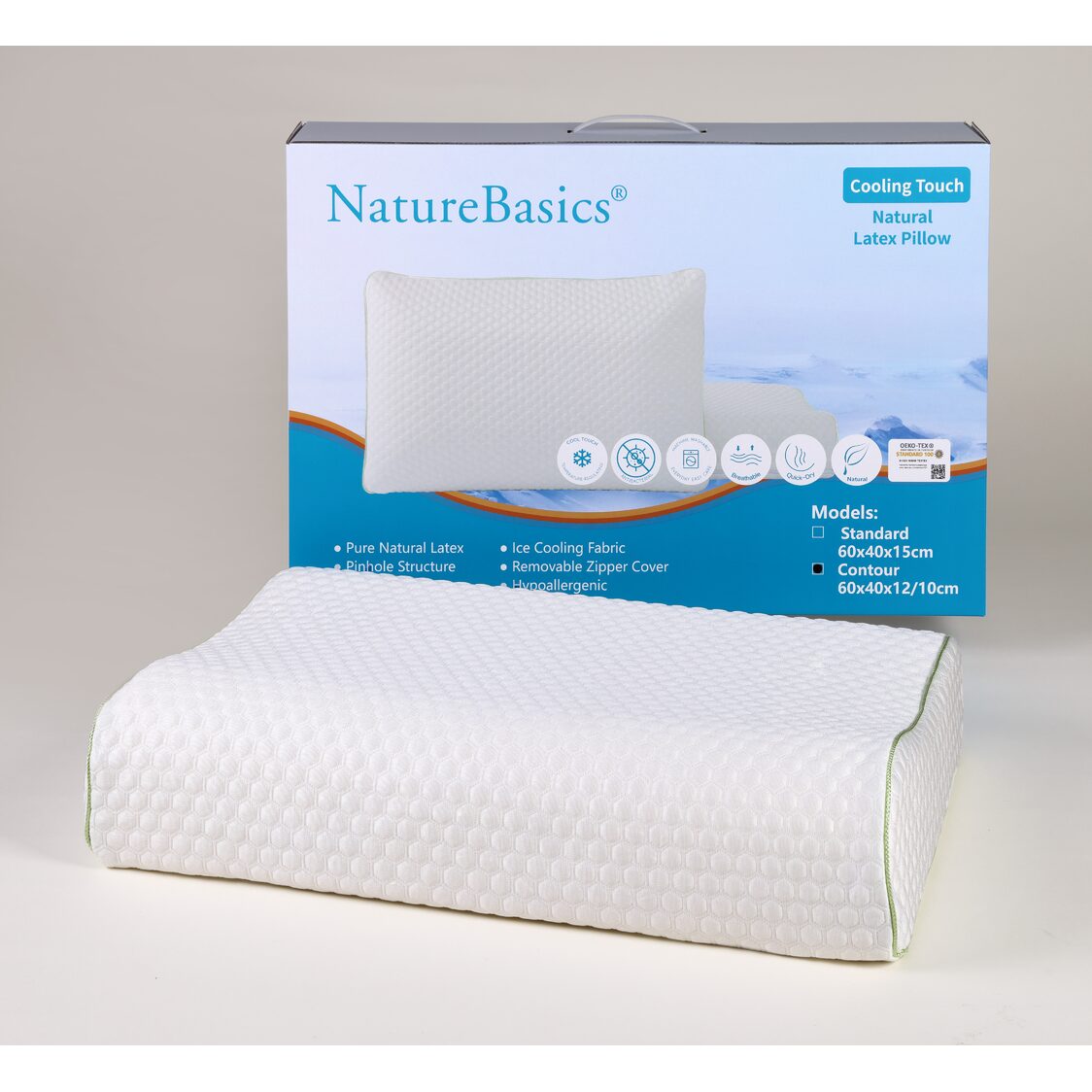 Nature Basics Cooling Touch Latex Contour Pillow