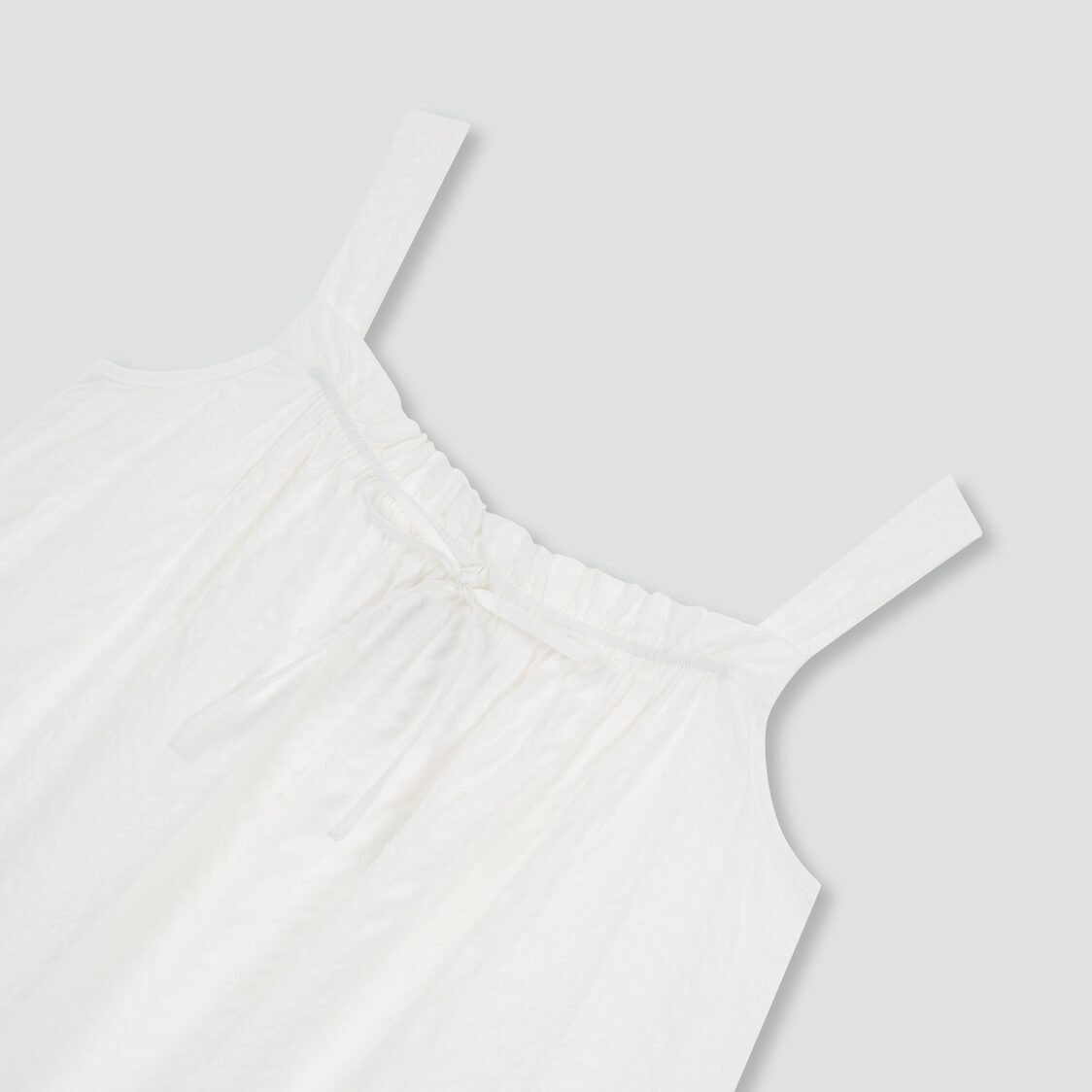 Jaju Women Cotton Rayon Seersucker Sleeveless Pajama Dress White