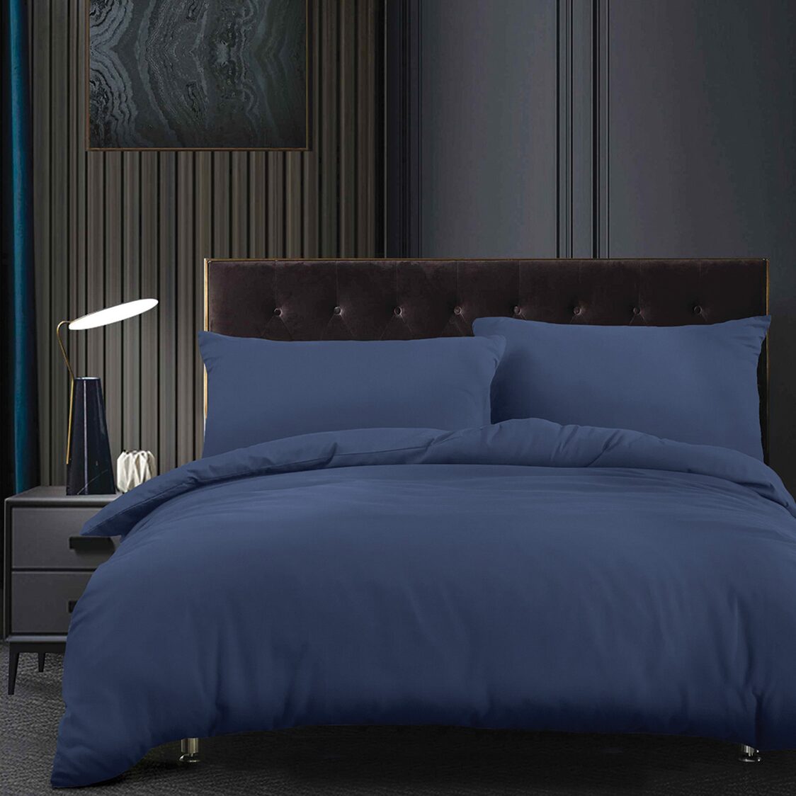 Charles Millen Signature Collection - Stamford Blue 100% Pima Cotton Deluxe Fitted Sheet Set / Bed Set