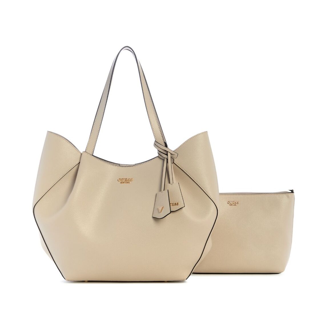 Guess Amorette 2 In 1 Tote - Light Taupe