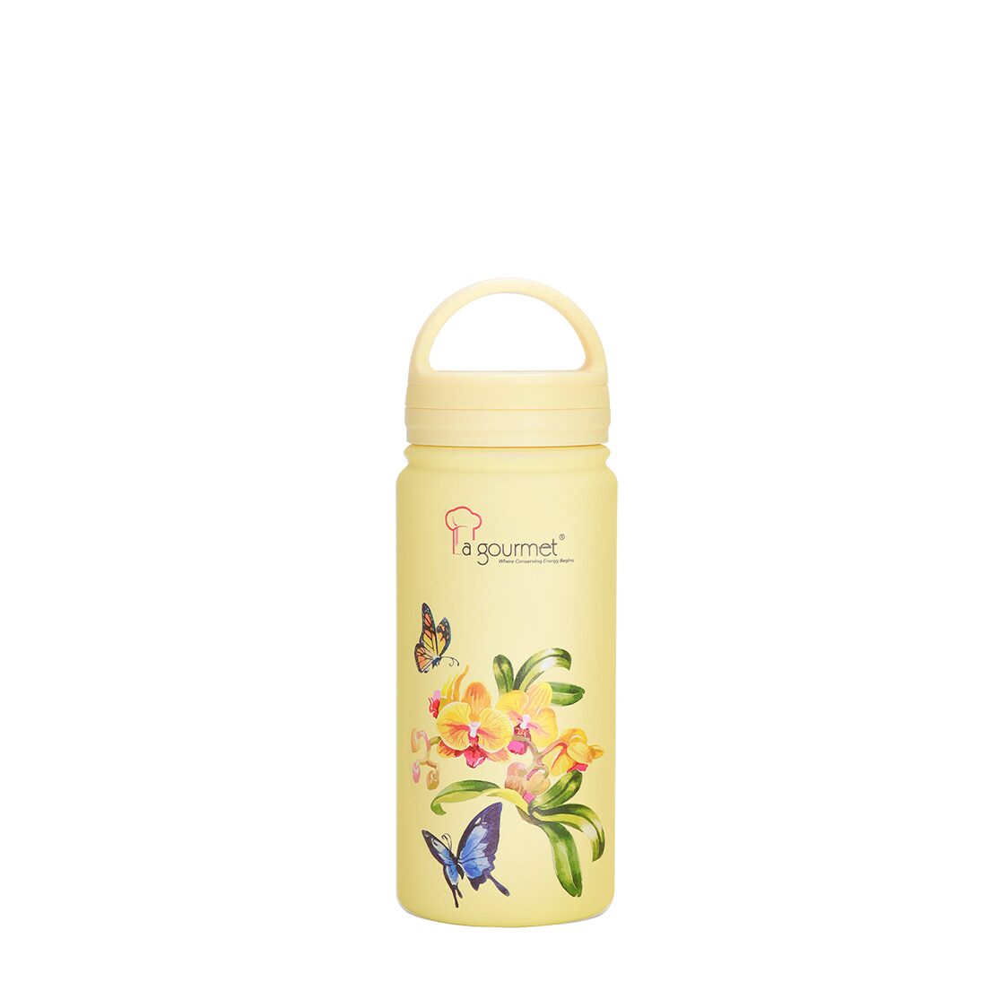 La Gourmet Botanic 500ml Flask Pattern: Orchid - Yellow (LGBTC419293)