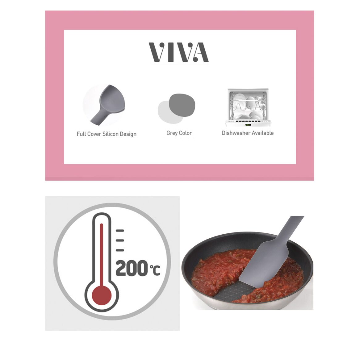 Happycall Viva Silicone 4-PC Cooking Tools Set (4900-0075)