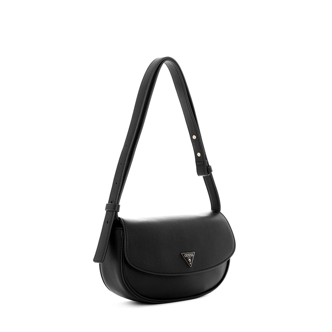 Guess Mauve Mini Conv Flp Shlder Bag, Black