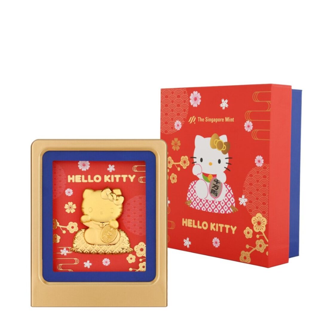 The Singapore Mint Sanrio Lucky Kitty 24K Gold Foil in Frame