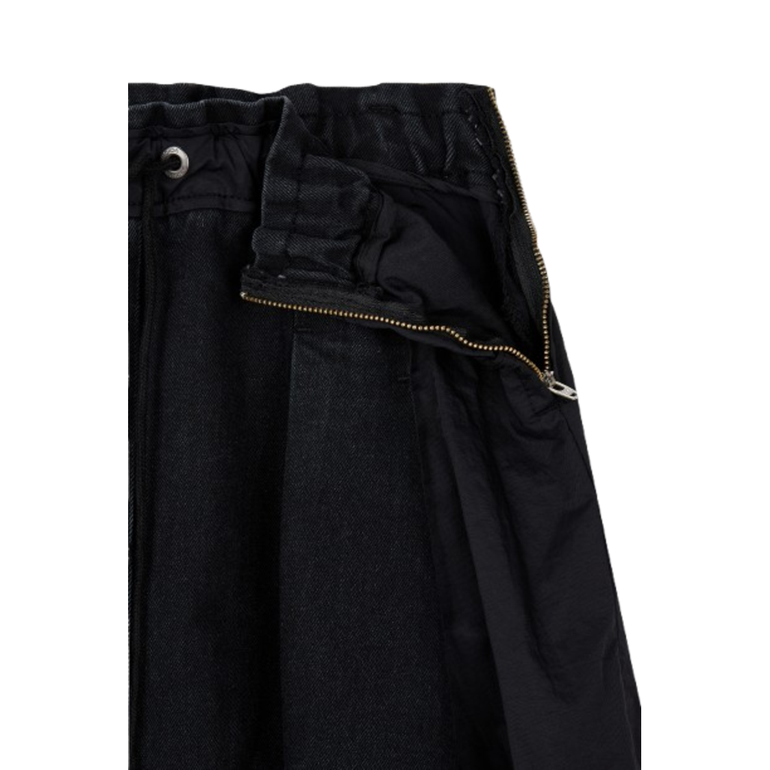 Voice Of Voices Nylon Mix Denim Long Skirt Black
