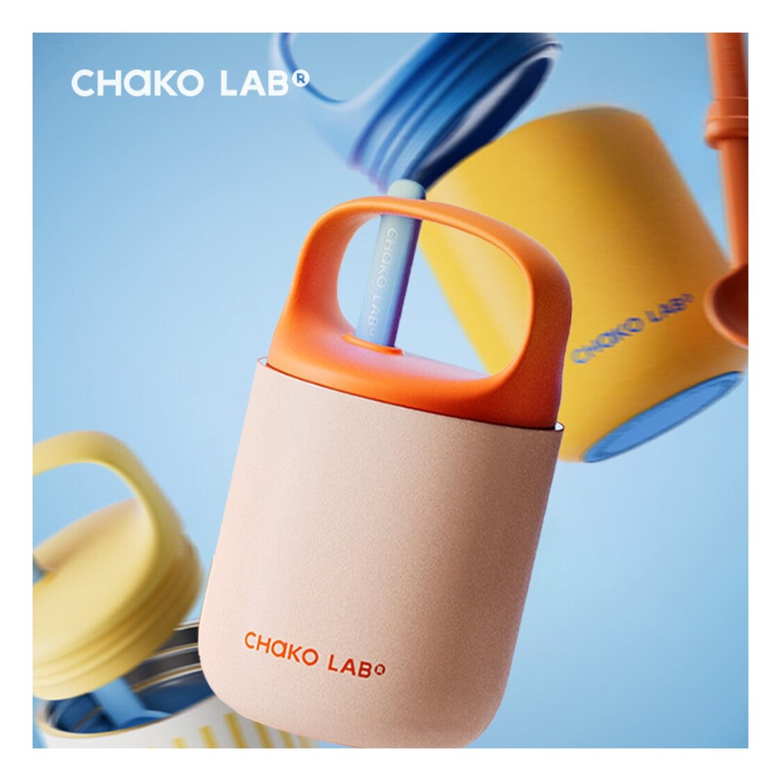 Chako Lab 450ml Baobao Thermos Cup Pink Orange