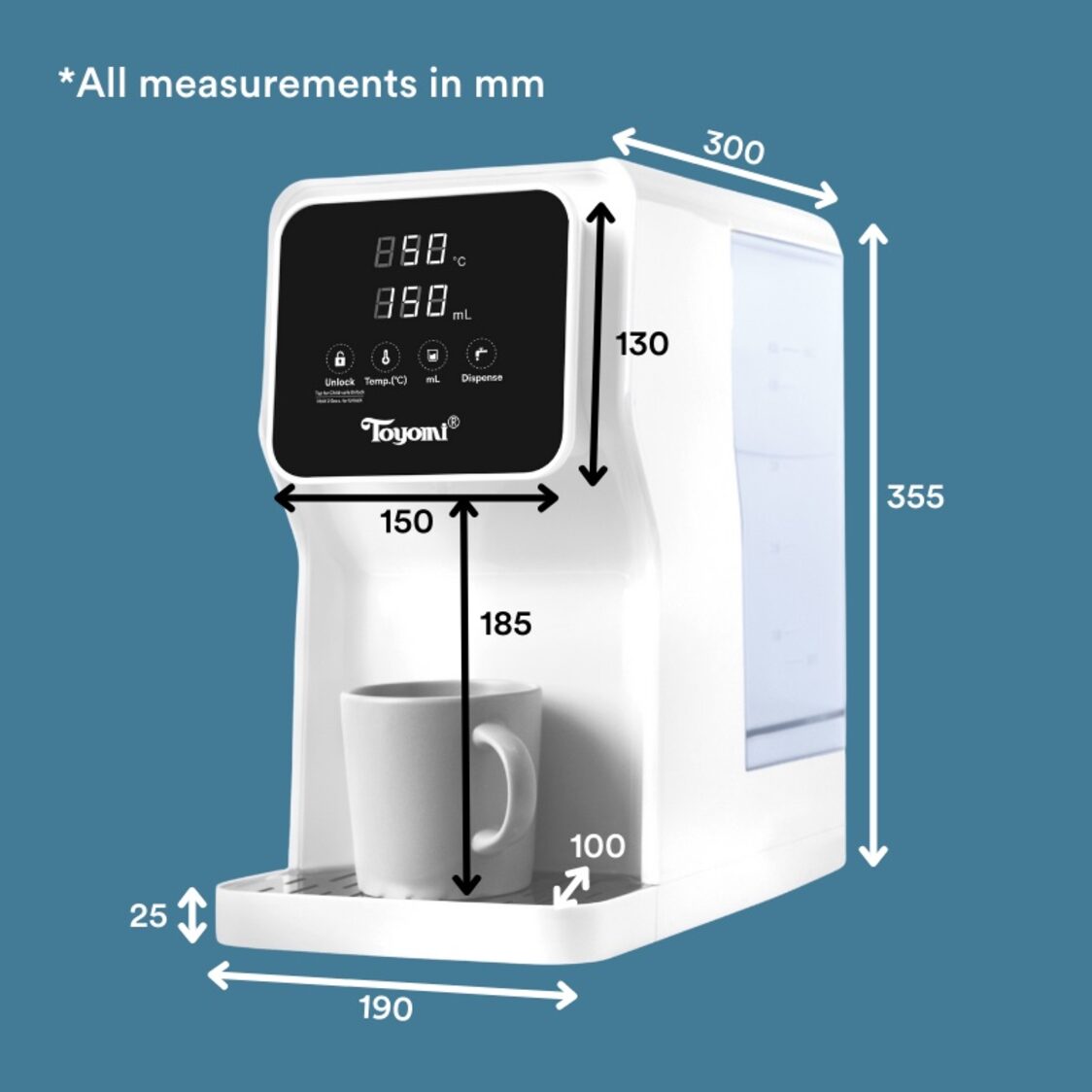 Toyomi 5.8L Instant Boil Filtered Water Dispenser with Premium UltraNano™ Filter (FB8845 WHITE)