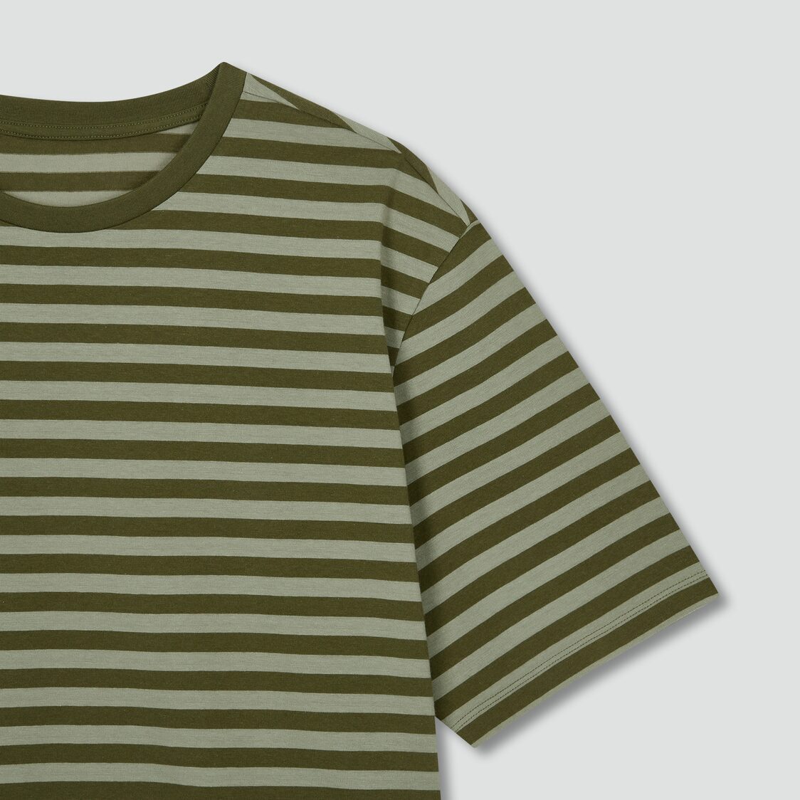 Jaju Men Smart Cotton Loose Fit Short Sleeve Lounge T-Shirt Light Khaki