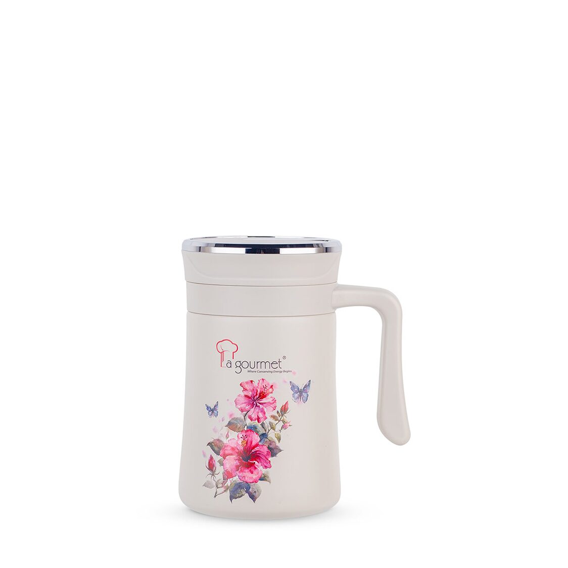 La Gourmet B.Nic 500ml Mug Hibiscus White (LGBTC419255 WH)