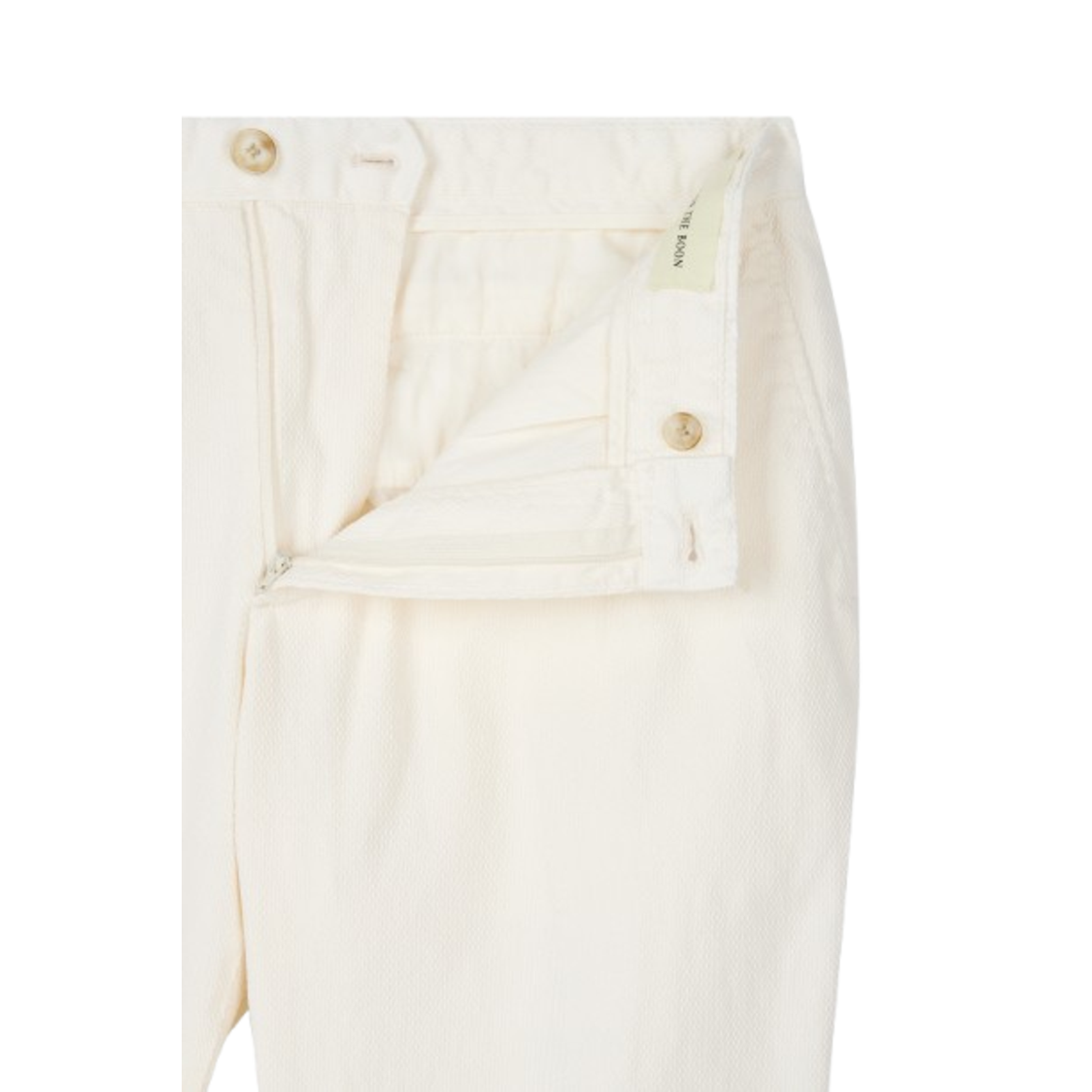 Man On The Boon Texture Tapered Pants Cream