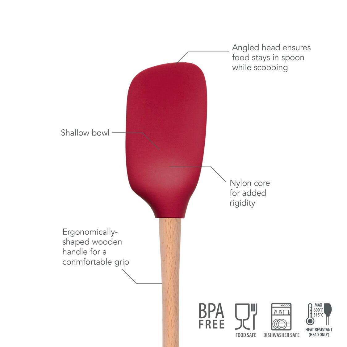 Tovolo Flex-Core Wood Handled Spoonula