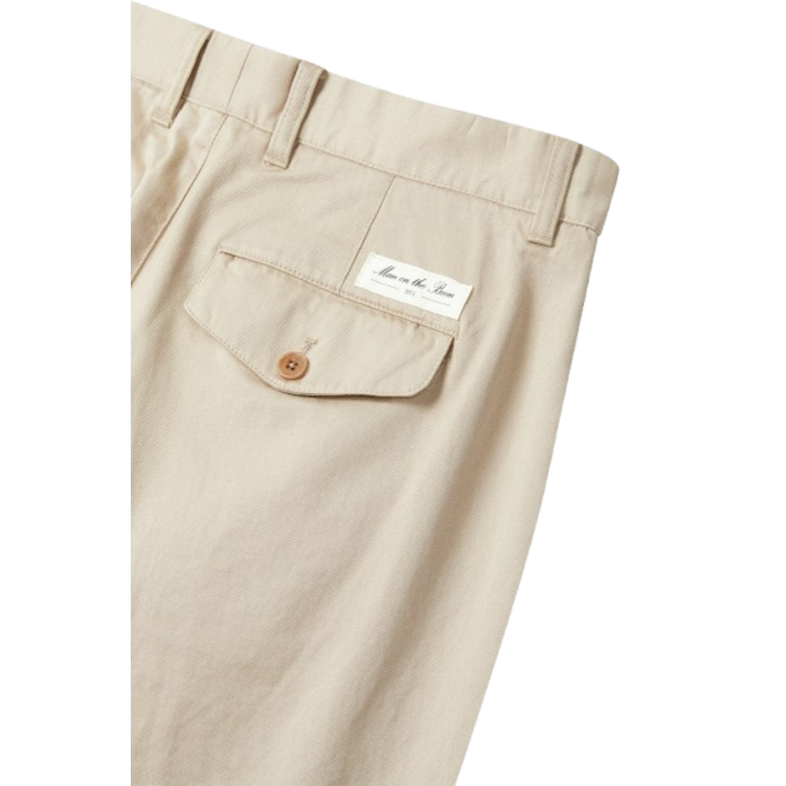 Man On The Boon Washed Cotton Chino Pants Beige