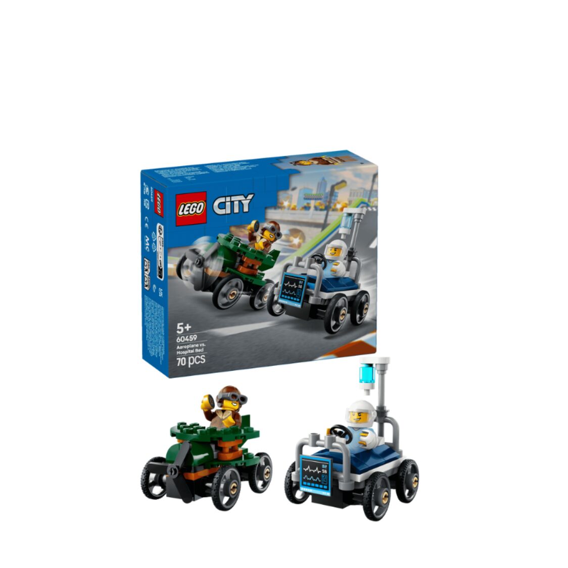 Lego Airplane vs. Hospital Bed Race Car Pack 60459