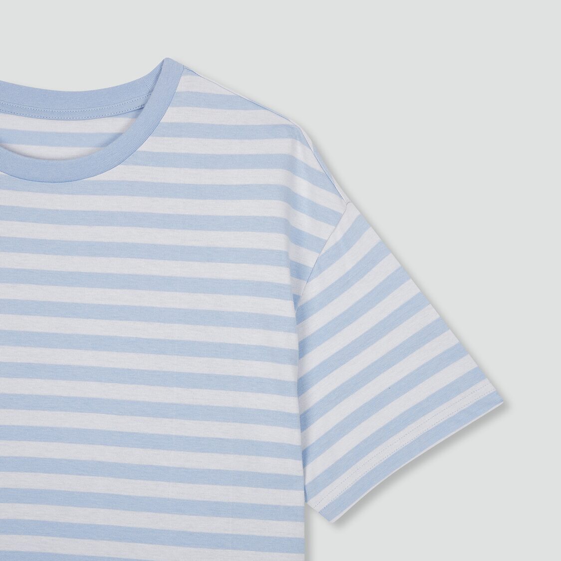 Jaju Women Smart Cotton Short Sleeve Lounge Dress Light Blue