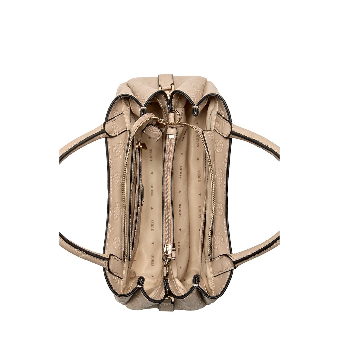 Guess Phoebe Girlfriend Satchel - Simply Taupe Logo