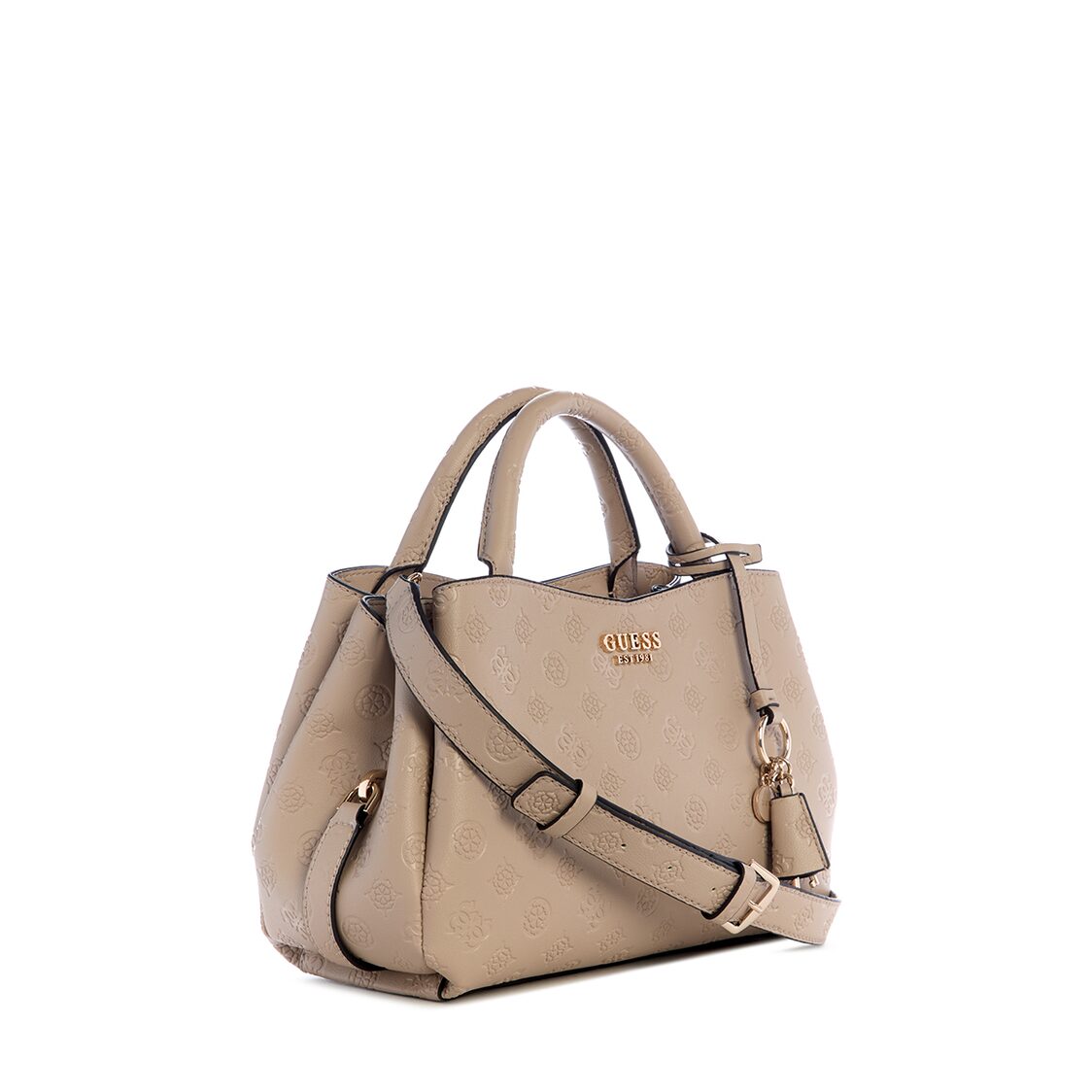 Guess Phoebe Girlfriend Satchel - Simply Taupe Logo