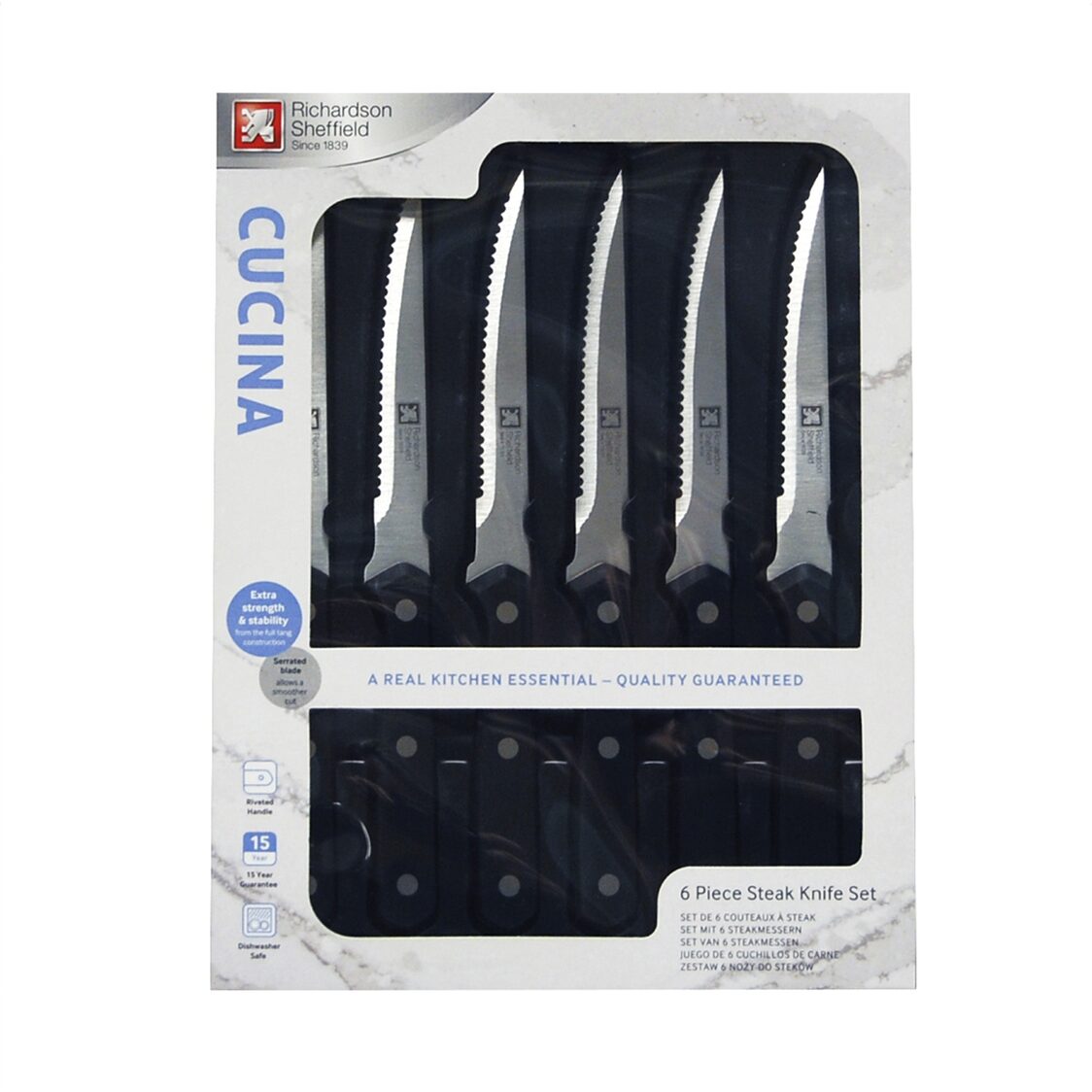 RICHARDSON SHEFFIELD 6-Piece Steak Knife Set - Cucina (CU040)