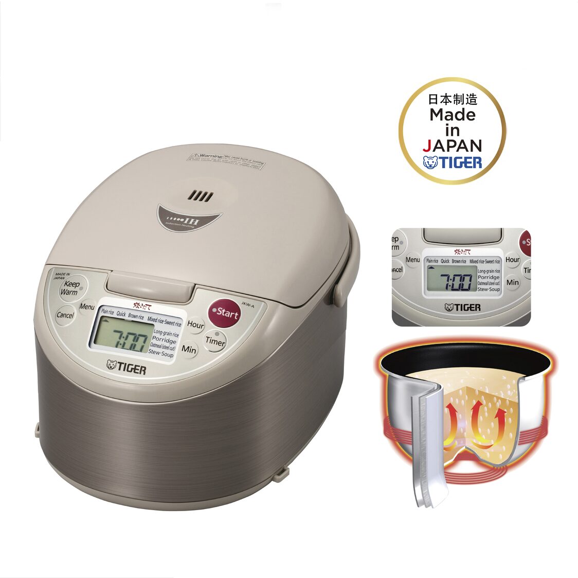 TIGER 3 Layer Induction Hearting Rice Cooker 1.8L (JKW-A18S)