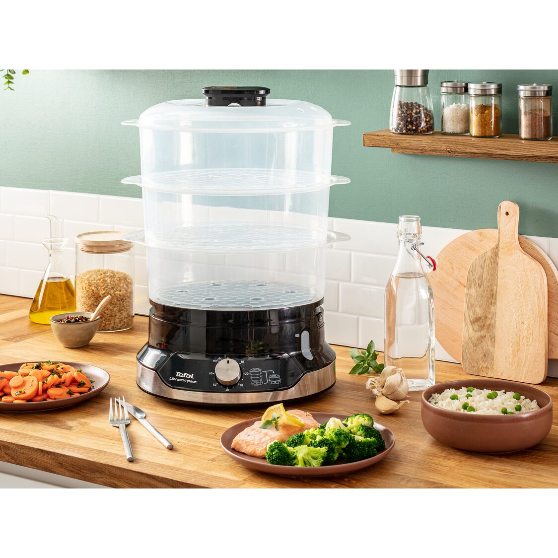 Tefal New Ultracompact Steamer 3 Tier 9L (VC2048)