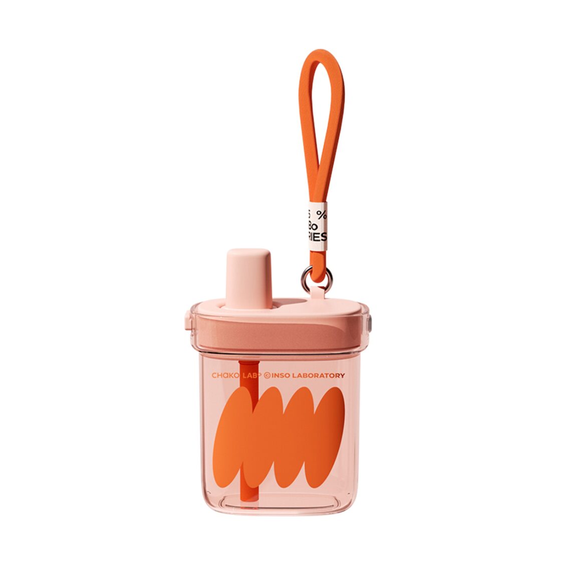 Chako Lab 780ml Bobo Straw Cup Square Pink/Orange