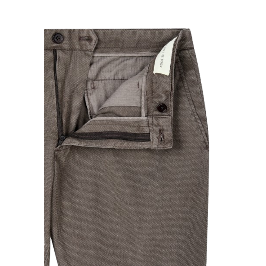 Man On The Boon Texture Tapered Pants Brown