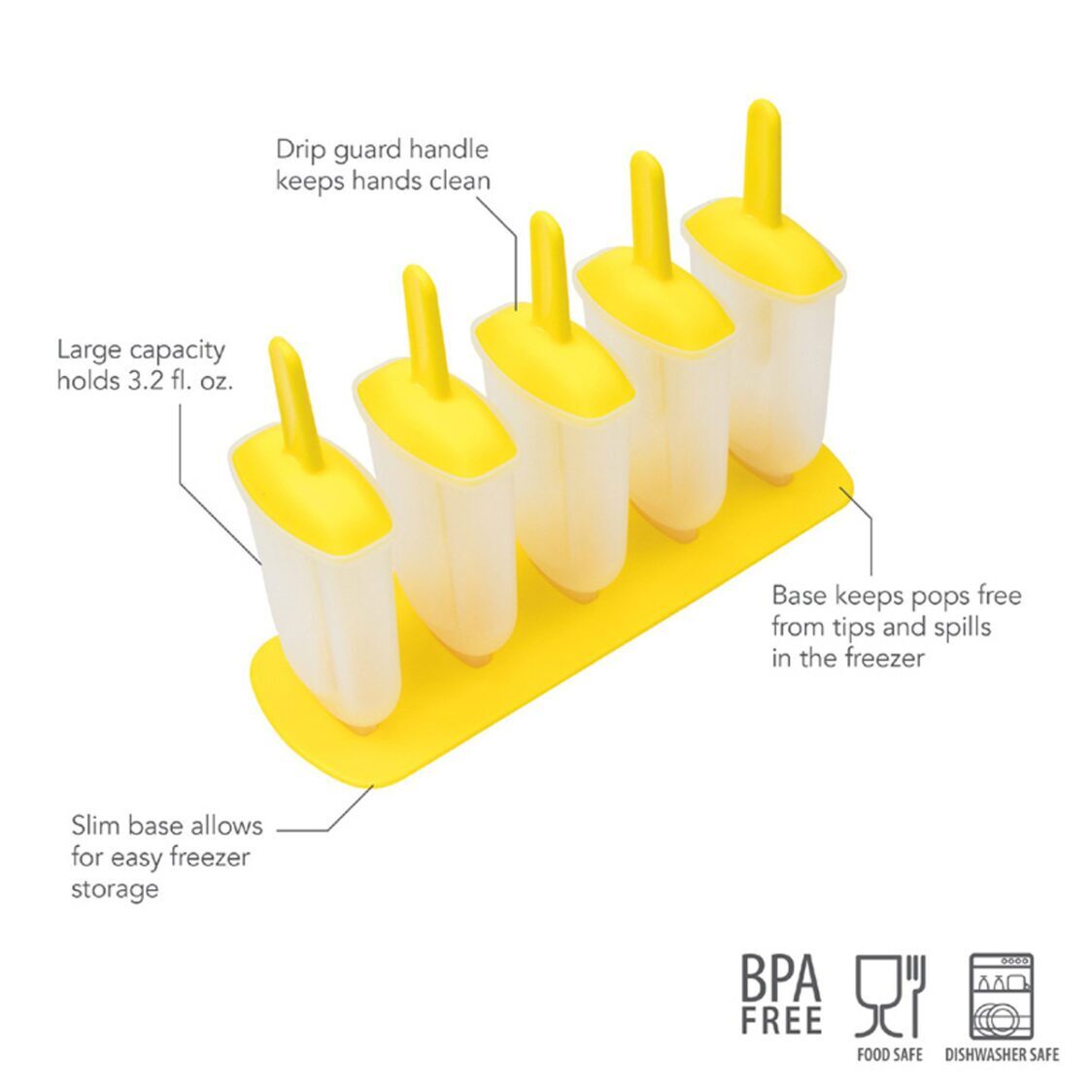 Tovolo Classic Pop Mold (Set of 5) Sun Ray