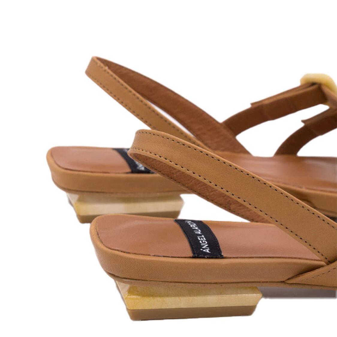 Angel Alarcon Angel Alarcon Crim Leather 3 Strap Buckle Sandal Flat Camel